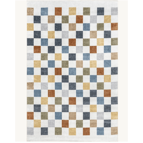 Carina Colorful Checkered Washable Rug | Multicolor – Rugs USA