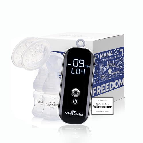 BabyBuddha Breast Pump 2.0, Primary & Portable with 3 Modes & 21 Levels of Control (Soft Stimulation Mode) Electric Hands Free Breast Milk Pump, Hospital Grade (22 to 24mm Flange)
