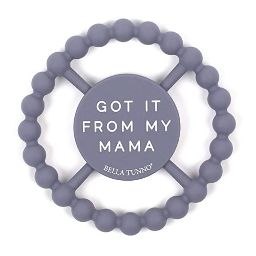Bella Tunno Happy Teether – Soft & Easy Grip Baby Teether Toy, Silicone Teether Ring to Help Soothe Gums, Non-Toxic and BPA Free, Mama