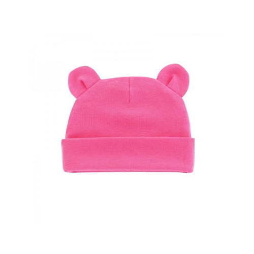 Alvage Newborn Hospital Hat 0-12Months Preemie Boys Girls Beanie Solid Infant Baby Ears Bonnet Infant Cotton Hats 1pc - Rose Red