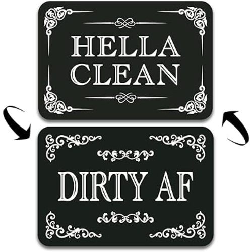 Dishwasher Magnet Clean Dirty Sign QMMD Hella Clean and Dirty Af Sign