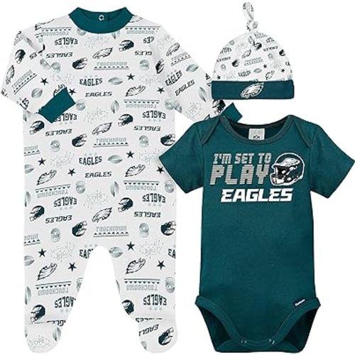 Gerber Unisex Baby NFL Team Footed Sleep and Play and Bodysuit Gift Set