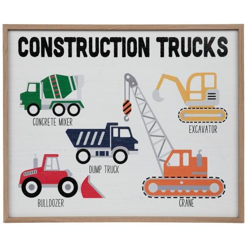 Construction Trucks Wood Wall Decor