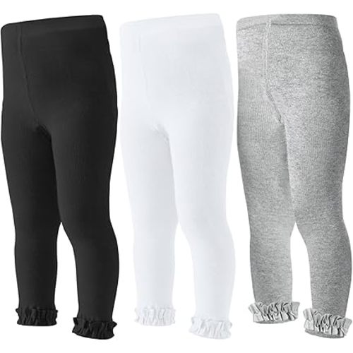 Mini angel Baby Leggings Toddler Footless Tights Girls Ruffle Leggings Kids Cotton Stockings Pants 1/2/3 Pack