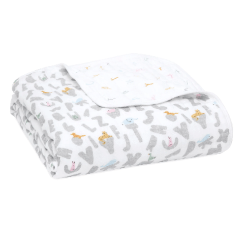 Alphabet Animals Cotton Muslin Blanket | aden + anais
