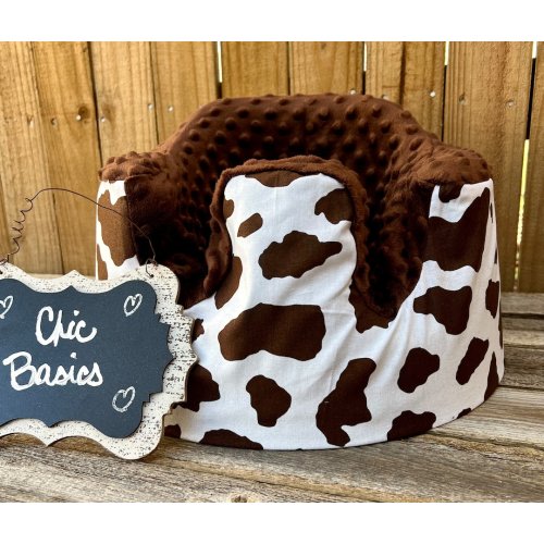 Custom Bumbo Seat Cover -200 fabric choices - minky bumbo cover - Brown Cow Print
