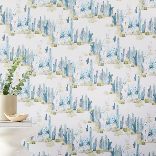 Drop it MODERN Desert Llama Cactus Wallpaper