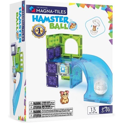 MAGNA-TILES Hamster Ball 13-Piece Magnetic Construction Set, The Original Magnetic Building Brand