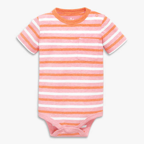 Short sleeve heathered babysuit in stripe