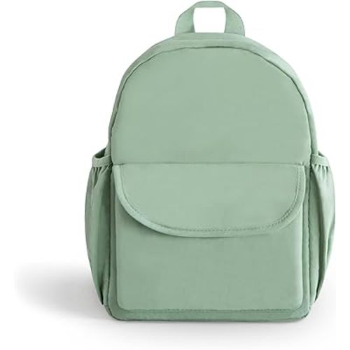 mushie Kids Mini Backpack | Water Resistant Material | Ages 1-3 for Preschool and Daycare Toddlers (Roman Green)