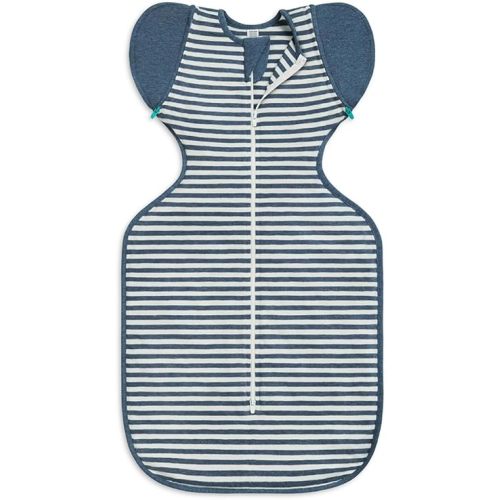 Love to Dream Swaddle Up Transition Bag, Medium (6-8.5kg), Ideal for 20-24°C, Patented Zip-Off Wings, Help Baby Transition from Being Swaddled to Arms-Free When Showing Signs of Rolling, Denim