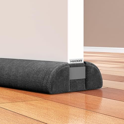 Door Draft Stopper for Bottom of Door, 30 Inch Under Draft Air Noise Light Blocker 24"- 30" Double Side Triangle Soundproof Sweep Filler Seal Gap up to 1.7" for Patio Sliding Door Guard, Black