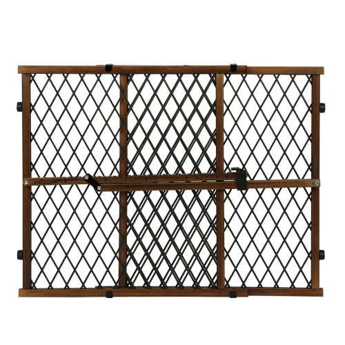Position & Lock Adjustable Wood Baby Gate, (Farmhouse Collection), Fits Openings 26 - 42 in. Wide
