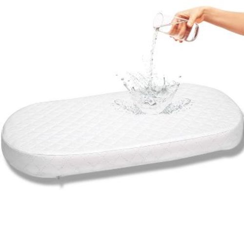 First Essentials Baby Bassinet Mattress Pad (Oval, 16X31 3-Inch) for Newborn Comfort Breathable Easy Clean Hypoallergenic Waterproof Made in USA