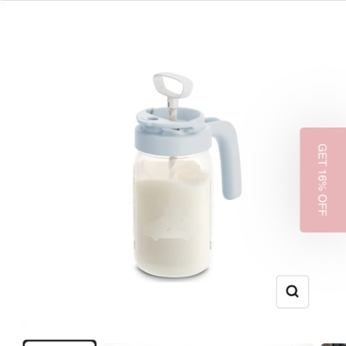 Glass Formula And Breastmilk Mixing Pitcher with Mixing Handle-Blue