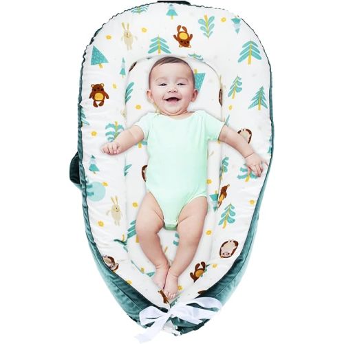 Baby Lounger for Newborn - Baby Nest for Co-Sleeping - Organic Viscose Derived from Bamboo Cooling Soft Breathable - Portable Infant Lounger Baby Essentials for Home Travel - Baby Gift for 0-24 months