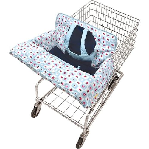 GoldBug Baby and Toddler Shopping Cart Cover & High Chair Cover - Patchwork Berry