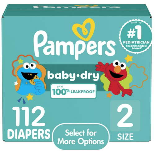 Pampers Baby Dry Baby Diapers Size 2, 112 Count (Select for More Options)