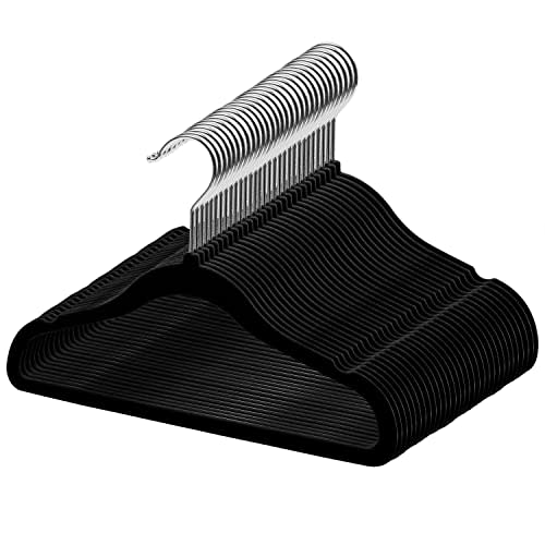 Kids Velvet Hangers - Toddler Velvet Hangers (Black 30Pack)