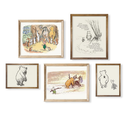 Gifts for Winnie Fans Lover - Vintage Hundred Acre Wood Poster - Winnie The Pooh Nursery Decor - Toddler Room Decor - You Are Braver Than You Think - Motivational Quotes for Kids - Little Boys Décor