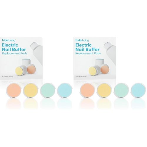 Frida Baby Electric Nail Buffer Replacement Pads | Safe + Easy Grooming, Trimming, and Nail Filing for Newborn, Toddler, or Children's Fingernails and toenails, 4 Buffer Pads (Pack of 2)