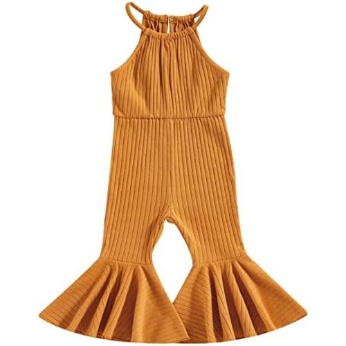 Toddler Baby Girls Romper Clothes Summer Solid Color Sleeveless Jumpsuits Casual One-Piece Playsuit Shortalls Outfits
