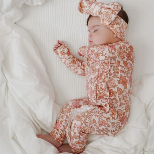 Little and Fern Frill Zip Romper, Blossom