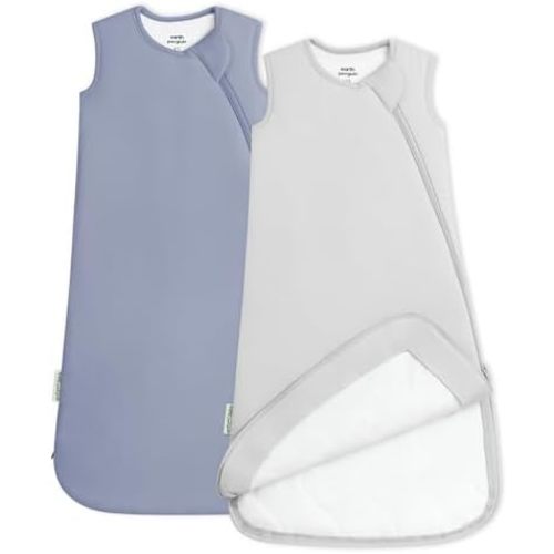 Soft Bamboo Viscose Baby Sleep Sack, 1.0 TOG Baby Sleeping Bag 2 Pack, Cozy Baby Wearable Blanket 2-Way Zipper