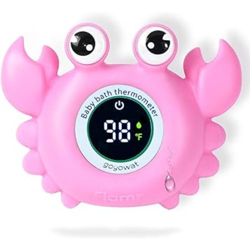 Baby bath thermometer,baby bath,Newborn swimming safety toy thermometer,bathtub water thermometer,Large eyed crab toy floating water temperature gauge Baby Temperature warning,Girl baby pink