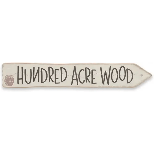 Open Road Brands Disney Winnie The Pooh Hundred Acre Wood Arrow Wall Decor - Fun Hundred Acre Wood Sign for Kids' Bedroom or Nursery