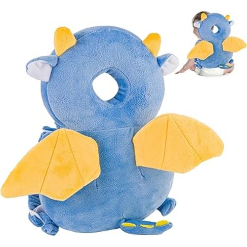 Baby Head Protector Backpack, Toddler Toddler Head Protector, Toddler Head Protector Padded Backpack Elasticated Carrier Wear (Dragon)