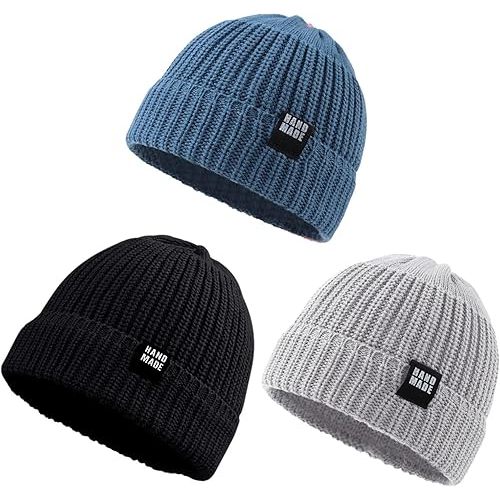 JANGANNSA Simple Knitted Baby Beanie Hip-Hop Boys Winter Hat Toddler Kids Bonnet for Girls 0-5Y