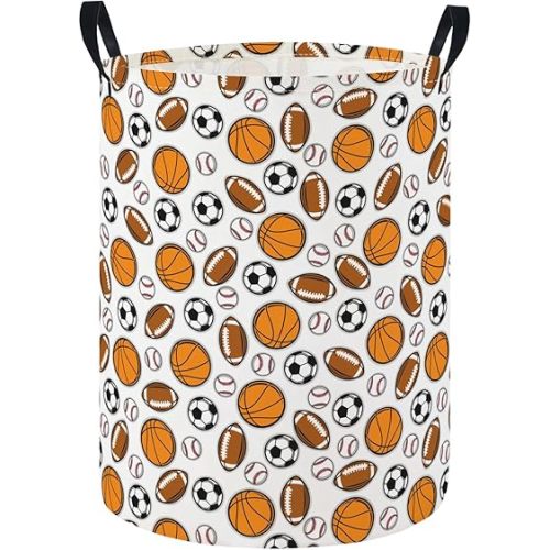 HIYAGON Baby Laundry Hamper Basket Baby Hamper for Nursery Boy and Girl Cute Kids Toys Storage Bin Organizer Boho Room Decor(Sports)