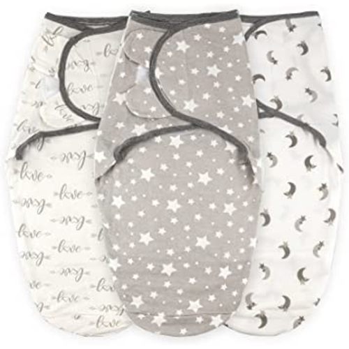 Swaddle Blankets Baby Boy Girl, 3 Packs Adjustable Sleep Wrap for Unisex Infant, Soft Cotton Swaddling Sack, 0-3 Months