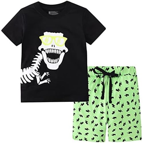 Toddler Boy Clothes Kids Summer Cotton Outfits Shirt Short Sets Size 2-7