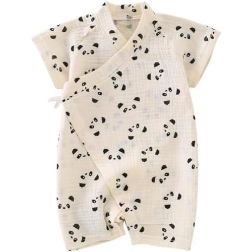 BINIDUCKLING Baby Kimono Robes Cotton Muslin Romper Clothes Newborn - 24 Months