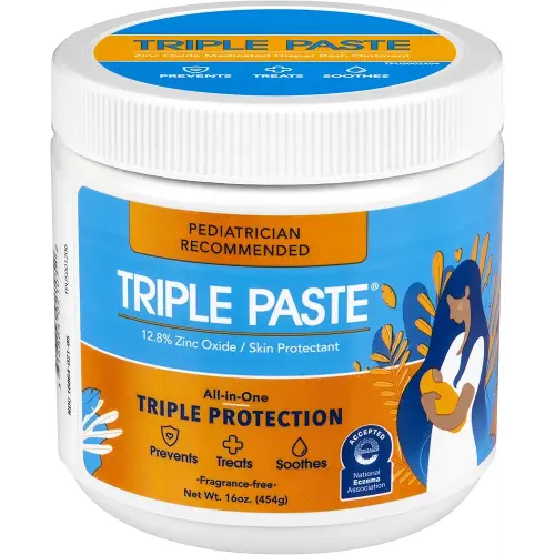 Triple Paste Diaper Rash Cream for Baby - 16 Oz Tub - Zinc Oxide Ointment Treats, Soothes and Prevents Diaper Rash - Pediatrician-Recommended Hypoallergenic Formula with Soothing Botanicals