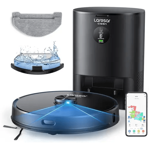 Robot Vacuum and Mop Combo, 3500Pa Robotic Vacuum with 3.5L Self Emptying Station, 250 mins Runtime, LIDAR Navigation, WiFi/APP/Alexa Control, Ideal for Pet Hair, Carpet and Hard Floor