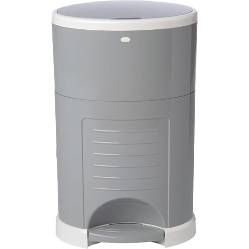 Diaper Dekor Plus Hands-Free Diaper Pail | Largest & Easiest to Use | Just Step–Drop–Done | Doesn’t Absorb Odors | Quick Bag Change | Great for Cloth Diapers | 70% Recycled Materials | EKO Gray