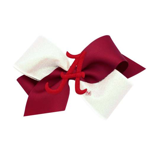 Two-Tone Glitz and Grosgrain Collegiate Bow