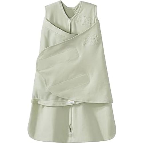 HALO 100% Cotton Sleepsack Swaddle, 3-Way Adjustable Wearable Blanket, TOG 1.5, Sage, Newborn, 0-3 Months