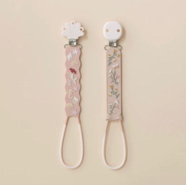 Moonkie Beadless Silicone Pacifier Clip Set (2-Pack)