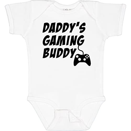 inktastic Daddy's Gaming Buddy with Controller Baby Bodysuit