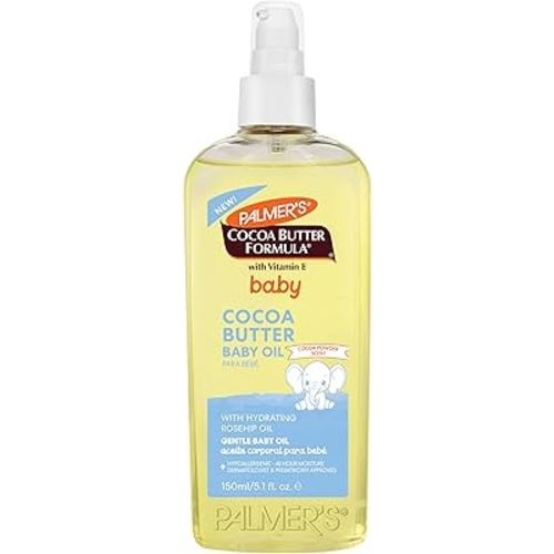 Palmer's Cocoa Butter Formula Gentle Baby Oil, 5.1 fl oz, Nourishing for Delicate Skin, Vitamin E Baby Essentials