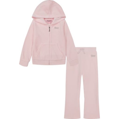 Juicy Couture Velour Zip Hoodie & Flare Pants Set | Nordstromrack