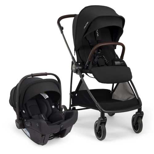 Nuna Flex Stroller + PIPA urbn Baseless Infant Car Seat Travel System Bundle - Caviar