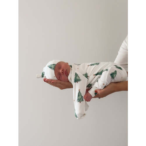Long Sleeve Bamboo Growsuit - Christmas Trees