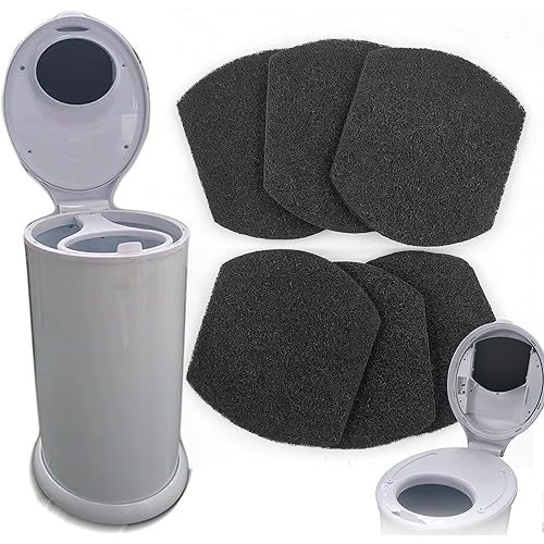 Diaper Pail Deodorizers Odor Eliminator Activated Charcoal Filter Refills Compatible with Ubbi Diaper Pail | 6 Pack Carbon Filter | Precise fit | Thickened | Natural, Keep Home Fresh
