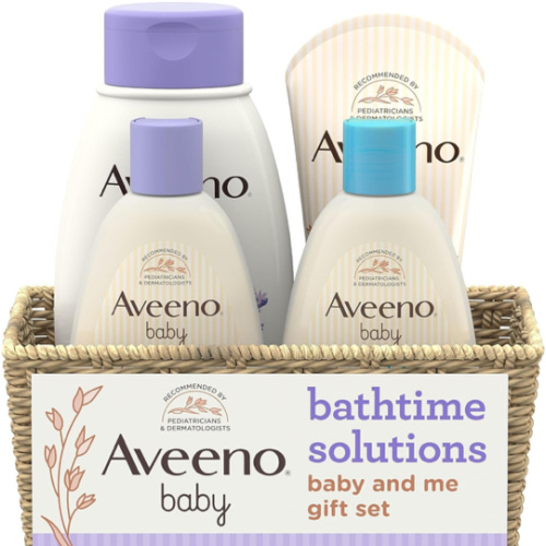 Amazon.com: Aveeno Baby Bathtime Solutions Baby & Me Gift Set with Baby Wash & Shampoo, Calming Baby Bath & Wash, Baby Daily Moisturizing Lotion & Stress Relief Body Wash for Mom, Soap-Free, 4 items : Baby