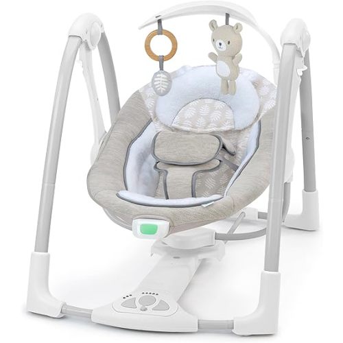 Ingenuity ConvertMe Swing-2-Seat, 5 Swing Modes, Vibrations, Music, USB PowerAdapt Cord,-Toy Bar - Wynn